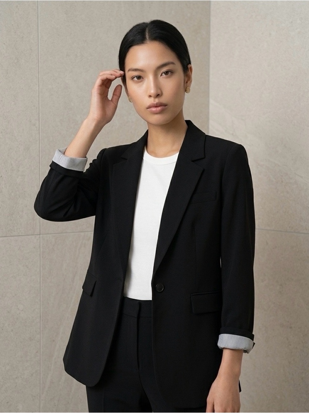 Bar III Black Single-Button Tailored Blazer